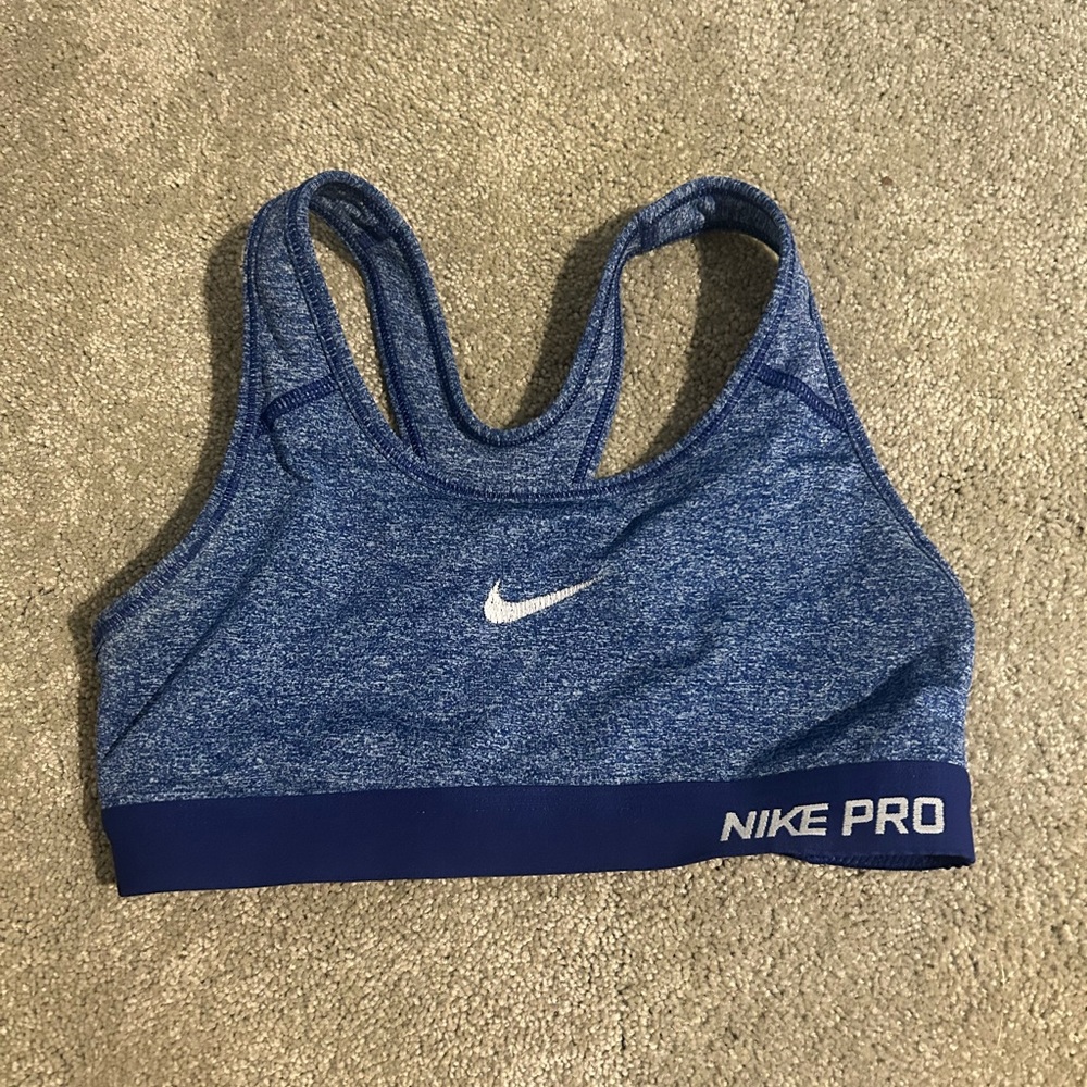 Blue Nike sports bra